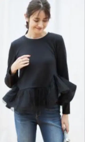 레이스 겹침 본딩 페플럼