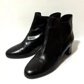 REGAL 숏 부츠 가죽 힐 블랙 23.5cm