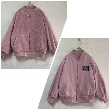 LOVETOXIC/리버서블 점퍼/M/MA-1풍 보아 로고 핑크