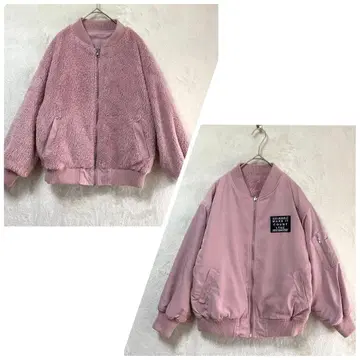 LOVETOXIC/리버서블 점퍼/M/MA-1풍 보아 로고 핑크
