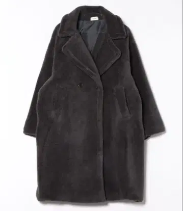 택 포함 새상품 테디베어 롱 코트 차콜 그레이