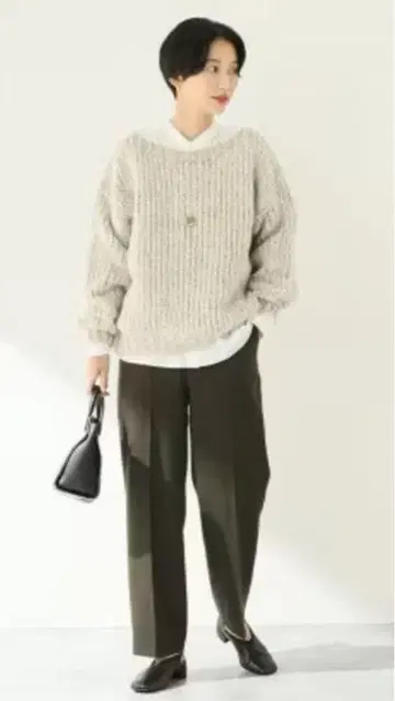 JOURNAL STANDARD 울 사키소니 스트레이트 팬츠 38 카키