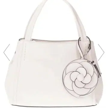 클레이 사스 플라워 모티브 포함 화이트 토트백
