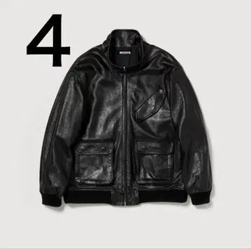 AURALEE 램 레더 집 블루종 4 25AW