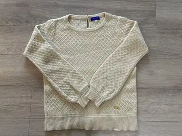 BLUELABEL 크림색 다이아몬드 편직 니트 스웨터