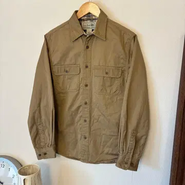LL BEAN COTTON TWILL FLANNEL WORK SHIRT