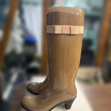 [ 미사용 새상품 ] 레인부츠 베이지 리본 포함 한큐