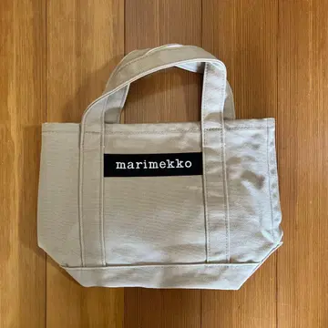 새상품급 마리메꼬 로고 토트백 베이지
