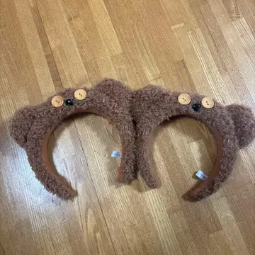 팀 곰 귀 머리띠 브라운 2개 세트