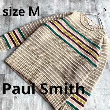 새상품급 Paul Smith LONDON M 멀티 보더 모헤어 혼방 니트