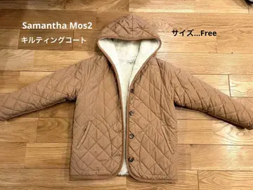 [ SamanthaMos2 ] 퀼팅 코트 보아 안감 후드 부착