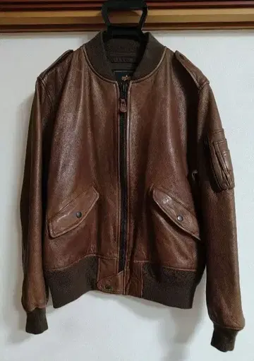 ALPHA INDUSTRIES MA-1 플라이트 자켓 가죽 M 사이즈