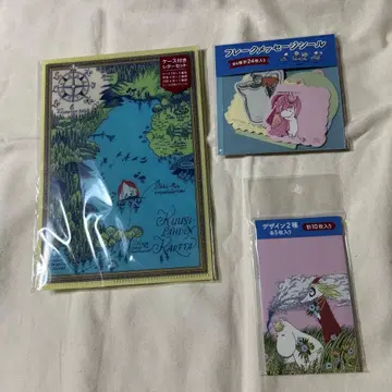 무민 풍경 레터 세트와 용돈 봉투와 메시지 씰 포함 3종 세트
