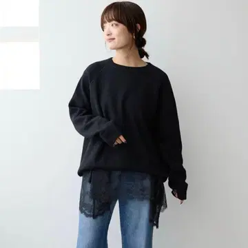 SLOBE IENA 슬로브 이에나 레이스 편의점 티셔츠 완판 블랙