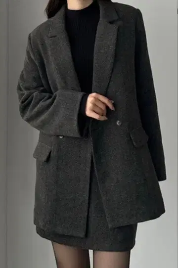 [ MT 사이즈/자켓만 ] 헤링본 테일러드 자켓 다크 그레이