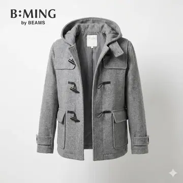 B:MING by BEAMS 빔즈 숏 더플 코트 그레이 M