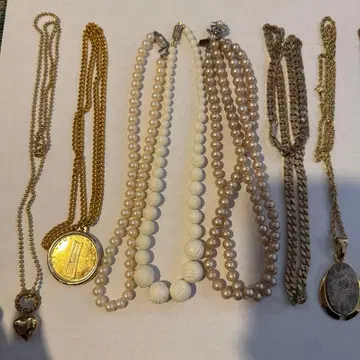 목걸이 세트 (골드, 펄, 펜던트 포함)