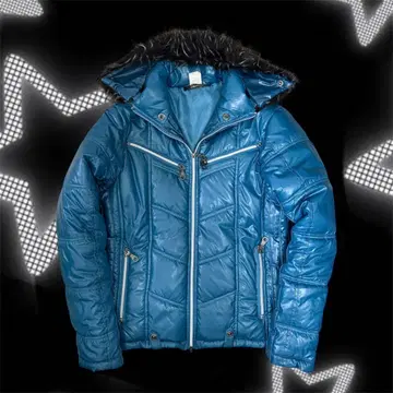 y2k 헤이세이 grunge black fur down jacket 광택