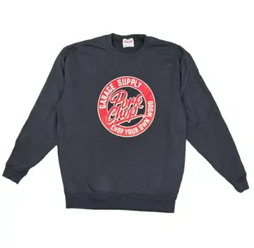 PORKCHOP 서클 로고 맨투맨 포크찹 네이비 L