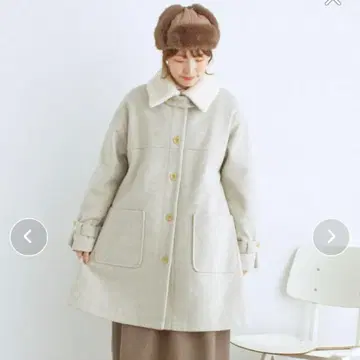 사만사 모스모스 탈부착 보아 카라 부착 미들 기장 코트 택 포함 새상품!