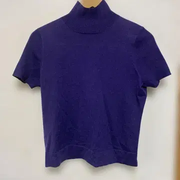 히로코코시노 히로코비스 퍼플 하이넥 니트 반팔 11호 모 100%