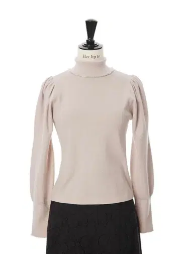 herlipto 블루 퍼프 슬리브 비쥬 니트