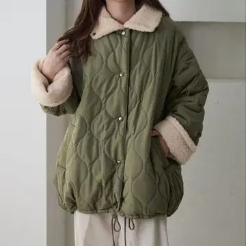 apres jour clair 보아 안감 퀼팅 자켓