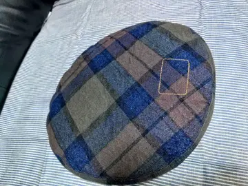 45R 덕 인디고 블랙워치 체크 무늬 베레모