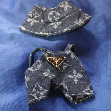 PPADA 데님 모자 & 오버롤 세트 라브브용