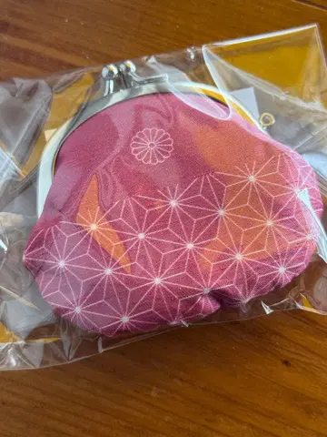 교토 고쇼 한정판 가마구치 지갑 린넨 무늬