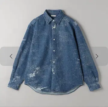 BEAUTY&YOUTH 자카드 데님 레귤러 셔츠 FORM형