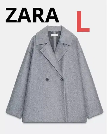 ZARA 소프트 더블 브레스트 코트 L