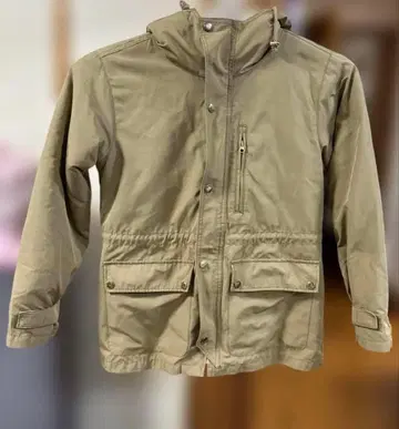 베이지 플리스 라이닝 후드 부착 코트 [ 탈부착 가능 ]