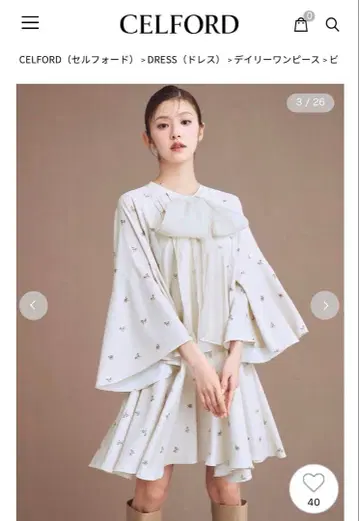 빅 리본 플레어 원피스 CELFORD