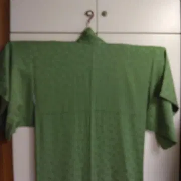 녹색 잎 무늬 이로무지 기모노