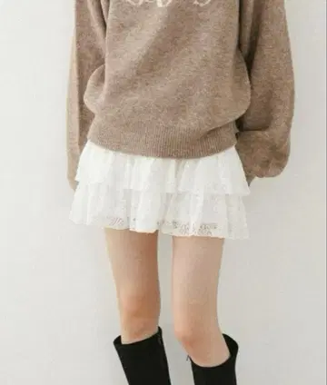 Heather 레이스 절개 프릴 미니 스커트 59075 s사이즈