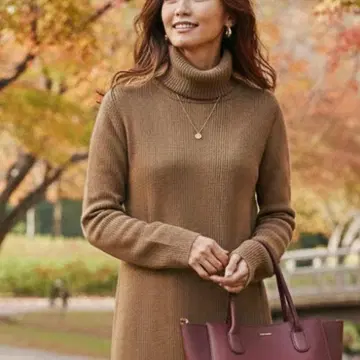 새상품 ur's 베이지 터틀넥 니트 원피스 S사이즈 브라운