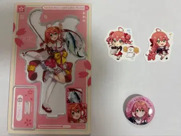 사쿠라미코 스시로 캔뱃지 아크릴 스탠드 세트