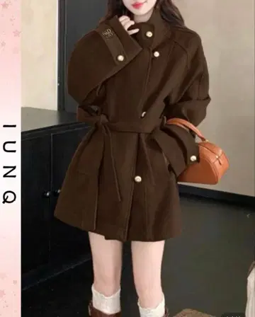 브라운 코트 벨트 포함 L 새상품