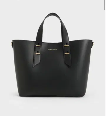 찰스앤키스 샤나이아 더블 핸들 슬라우치 백 블랙