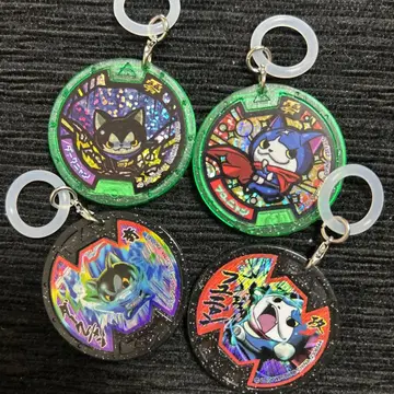 요괴워치 메지루시 참 후유냥 다크냥 4개 세트 요괴 메달