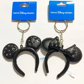 새상품 2점 디즈니 머리띠 키링 스터드 미키 미니