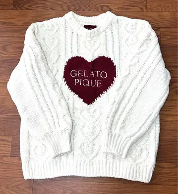 [ 익명 배송 ] 제라피케 룸웨어 하트 아란 풀오버