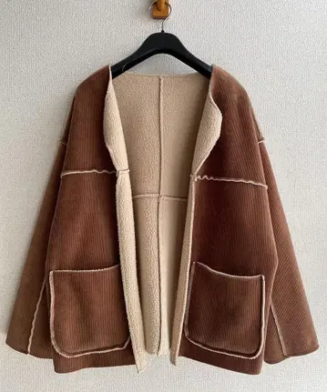 프릭스스토어 리버서블 코듀로이 보아 숏코트