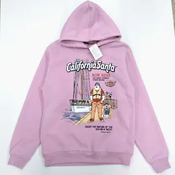 미사용 새상품 핑크 캘리포니아 산타 후드 맨투맨 LL 사이즈