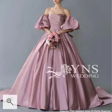 핑크 오프숄더 컬러 드레스