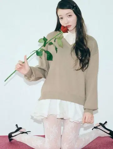 LILY BROWN 셔츠 도킹 프릴 미니 원피스