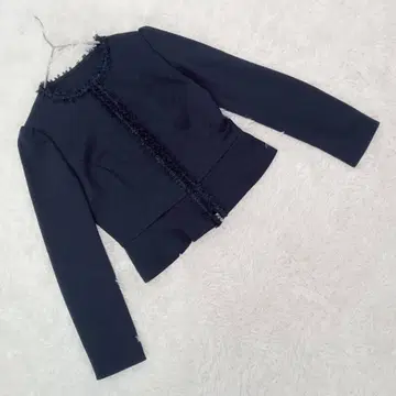 [ Harrods ] 해롯 (2) 울 노카라 자켓 후크 여밈 네이비