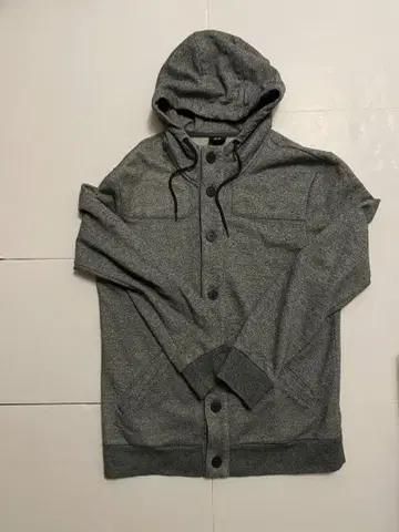 H&M 그레이 후드 부착 맨투맨