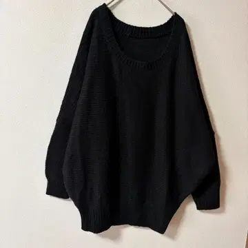 오샤레 워커 벌키 니트 블랙 오버 사이즈 돌먼 니트